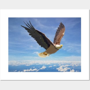 Eagle flying Posters and Art